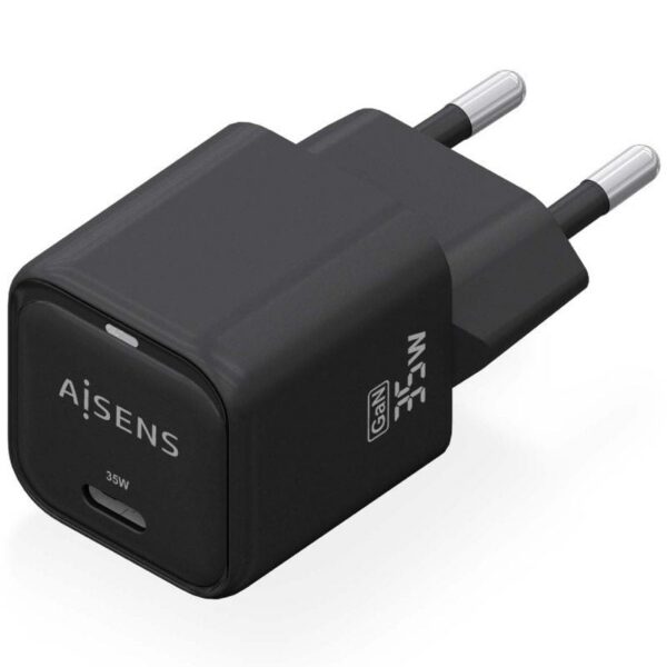 Cargador de Pared GaN Aisens ASCH-35W1P023-BK/ 1xUSB Tipo-C/ 35W