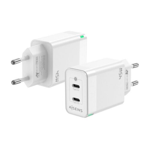 art_ais-carga20asch-45w2p005-w_1 Cargador de Pared GaN Aisens ASCH-45W2P005-W/ 2xUSB Tipo-C/ 45W