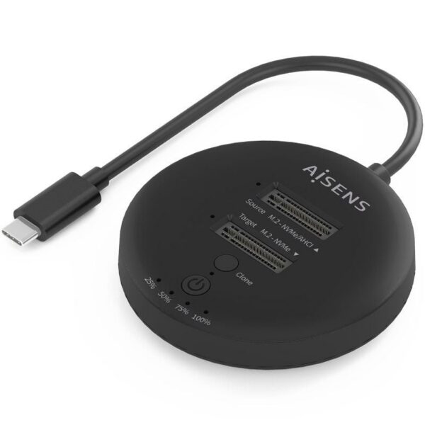 Dock USB 3.2 Gen2 Tipo-C para SSD M.2 NVMe Aisens ASDS-2M2N05-BK/ Gris