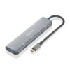 Hub USB Tipo-C Aisens A109-0857/ 3xUSB/ 1xUSB Tipo-C/ 1xUSB Tipo-C PD/ Gris