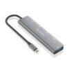 Hub USB Tipo-C Aisens A109-0857/ 3xUSB/ 1xUSB Tipo-C/ 1xUSB Tipo-C PD/ Gris