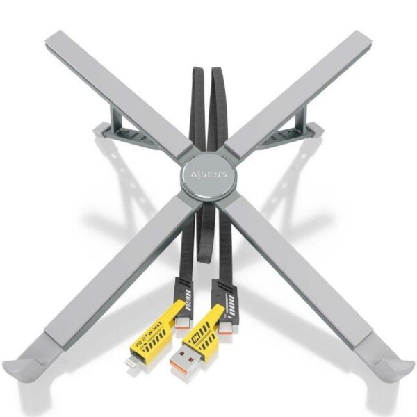 Soporte de Mesa - Docking USB Tipo-C Aisens ASUC-4P021-GR/ 2xUSB/ 1xUSB Tipo-C/ 1xUSB Tipo-C PD/ Gris