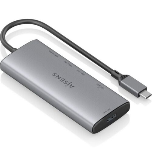 art_ais-hub20asuc-6p029-gr_1 Docking USB Tipo-C Aisens ASUC-6P029-GR/ 1xHDMI 4K/ 1xUSB/ 2xUSB Tipo-C/ 1xLector de Tarjetas/ Gris