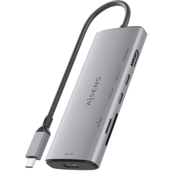 art_ais-hub20asuc-6p029-gr_2 Docking USB Tipo-C Aisens ASUC-6P029-GR/ 1xHDMI 4K/ 1xUSB/ 2xUSB Tipo-C/ 1xLector de Tarjetas/ Gris
