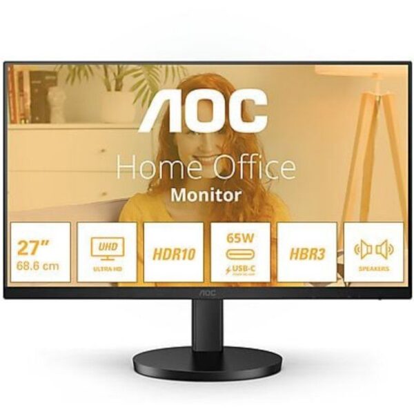 art_aoc-m20u27b3cf_1-2 Monitor Profesional AOC U27B3CF 27"/ 4K/ Multimedia/ Regulable en altura/ Negro
