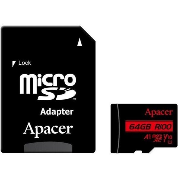 art_apa-microsd2064gb20ap64gmcsx1_2 Tarjeta de Memoria Apacer 64GB XC UHS 1 con Adaptador/ Clase 10/ 100MBs