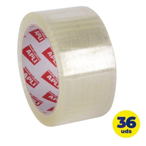 art_api-precinto20x362011592_1 Cinta Adhesiva de Embalaje Transparente Apli 11592/ 4.8cm x 66m/ 36 unidades