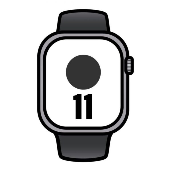 Apple Watch Series 11/ GPS/ Cellular/ 42mm/ Gris Espacial/ Correa Deportiva Negra (S/M)