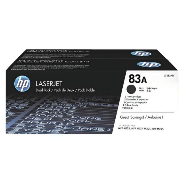 art_cf283ad_1-2 Tóner Original HP nº83A Multipack/ 2x Negro