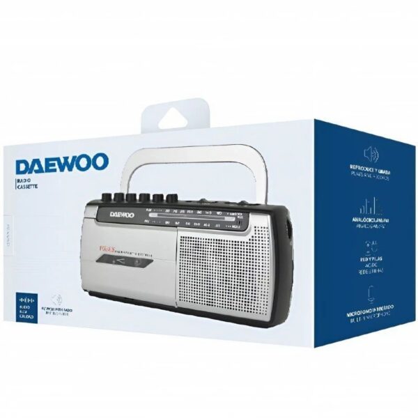 Radio Cassette Daewoo DW1107 - AM/FM con Micrófono y Grabación