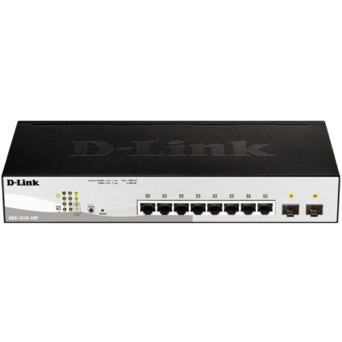 art_dlk-switch20dgs-1210-10p20e_1-2 Switch D-Link DGS-1210-10P 10 Puertos/ RJ-45 Gigabit 10/100/1000 PoE/ SFP