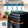 Freidora por Aire Airfryer / Sin Aceite Grunkel Black Light Fryer/ 1400W/ Capacidad 6L