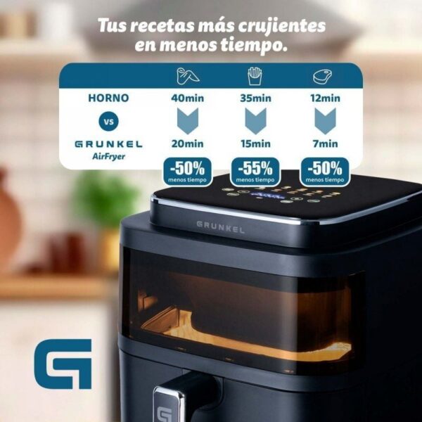 Freidora por Aire Airfryer / Sin Aceite Grunkel Black Light Fryer/ 1400W/ Capacidad 6L