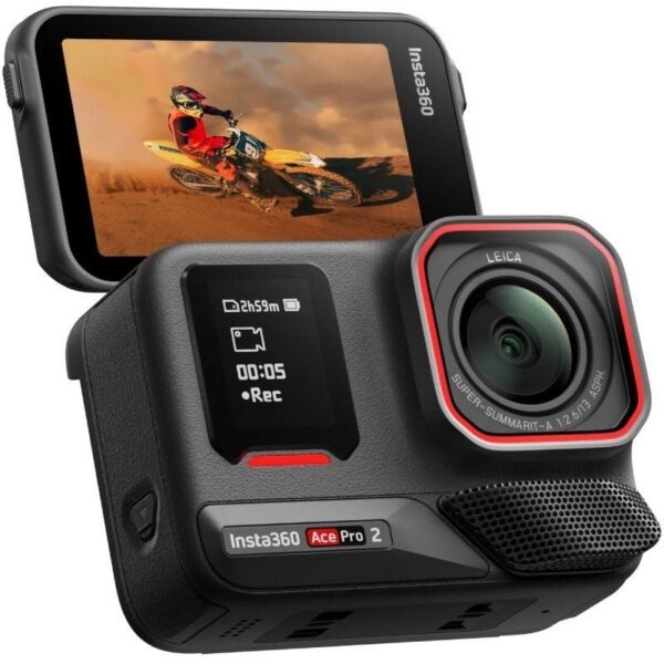 Cámara Digital Deportiva Insta360 Ace Pro 2 Pack de 2 Baterías/ 8K/ Ángulo de visión 180º/ Negra