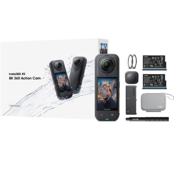 art_ist-cam20x520bk20es_1-1 Cámara Digital Deportiva Insta360 X5 Essecial Kit/ 8K/ Ángulo de visión 360º/ Negra