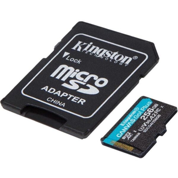 Tarjeta de Memoria Kingston CANVAS Go! Plus 256GB microSD XC con Adaptador/ Clase 10/ 200MBs