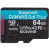 Tarjeta de Memoria Kingston CANVAS Select Plus 64GB microSD XC/ Clase 10/ 200MBs