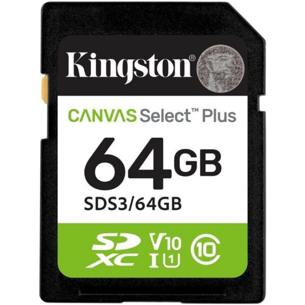 art_kin-sd20sds32064gb_1-2 Tarjeta de Memoria Kingston CANVAS Select Plus 64GB SD XC/ Clase 10/ 100MBs