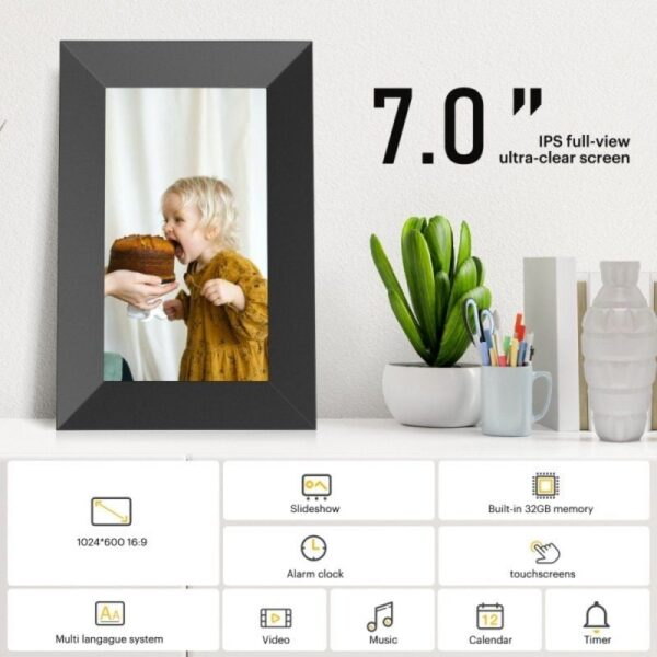 Marco Digital Kodak RCF-702W/ Pantalla 7"/ Negro