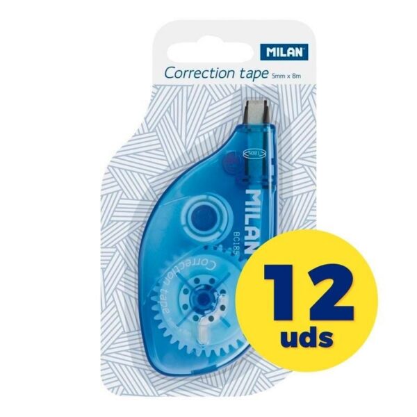 art_mil-cintacorrectora801852012u_1-1 Caja de Corrector de Escritura en Cinta Milan Correction Tape 80185/ 5mm x 8m 12 unidades