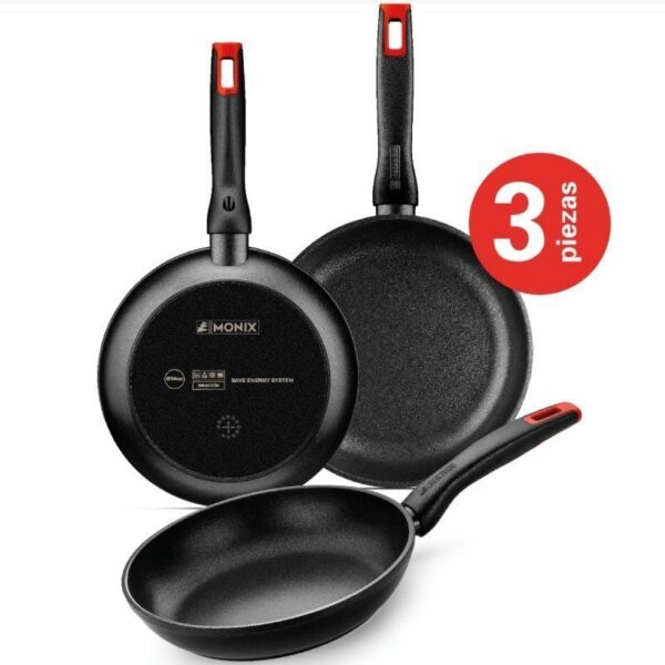art_mon-sarten20m240000_1-1 Pack 3 Sarténes Monix Hermanos Torres M240000/ Ø18cm/ Ø22cm/ Ø26cm/ Aluminio forjado/ Apta para Inducción