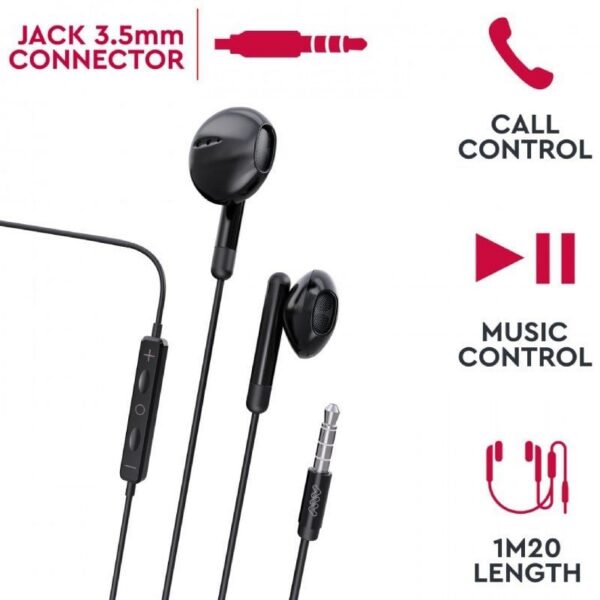 art_myw-aur20mwhph0019_2 Auriculares Intrauditivos Myway MWHPH0019/ con Micrófono/ Jack 3.5/ Negros
