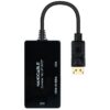 art_nan-adp20102016203301-all_2 Cable DisplayPort Nanocable 10.16.3301-ALL/ HDMI Hembra - DVI-D Hembra - VGA Hembra/ 20cm/ Negro