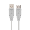 Cable Alargador USB 2.0 Nanocable 10.01.0204/ USB Macho - USB Hembra/ 3m/ Beige