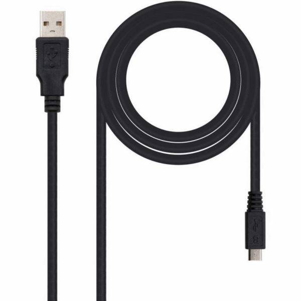art_nan-cab2010.01.0503_2 Cable USB 2.0 Nanocable 10.01.0503/ USB Macho - MicroUSB Macho/ 3m/ Negro