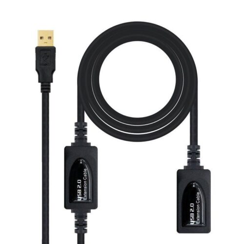 art_nan-cab20102001200212_1-1 Cable Alargador USB 2.0 Nanocable 10.01.0212/ USB Macho - USB Hembra/ 10m/ Negro