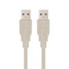 Cable USB 2.0 Nanocable 10.01.0303/ USB Macho - USB Macho/ 2m/ Beige