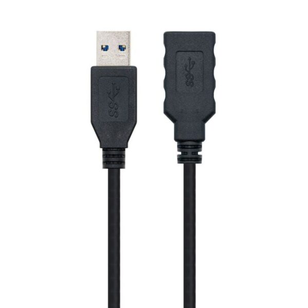 art_nan-cab20102001200901-bk_2 Cable Alargador USB 3.0 Nanocable 10.01.0901-BK/ USB Macho - USB Hembra/ 1m/ Negro