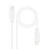 Cable USB 2.0 Tipo-C Nanocable 10.01.2301-L150-W/ USB Tipo-C Macho - USB Tipo-C Macho/ 480Mbps/ 1.5m/ Blanco