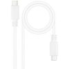 Cable USB 2.0 Tipo-C Nanocable 10.01.2301-W/ USB Tipo-C Macho - USB Tipo-C Macho/ 480Mbps/ 1m/ Blanco
