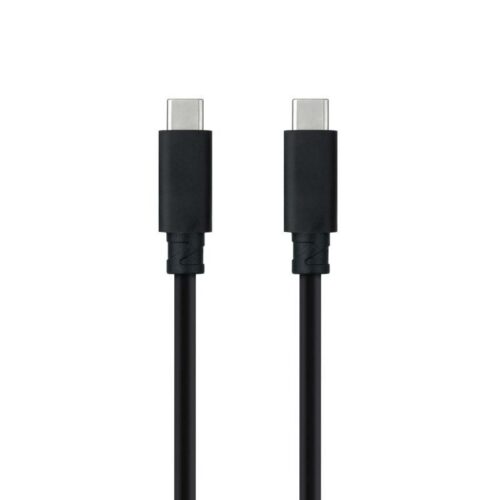 Cable USB 3.1 Tipo-C Nanocable 10.01.4102/ USB Tipo-C Macho - USB Tipo-C Macho/ Hasta 100W/ 2m/ Negro