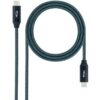 Cable USB 3.2 Nanocable 10.01.4300-COMB/ USB Tipo-C Macho - USB Tipo-C Macho/ Hasta 100W/ 50cm/ Gris y Negro