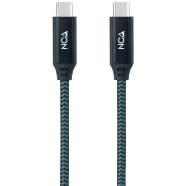 Cable USB 3.2 Tipo-C Nanocable 10.01.4301-COMB/ USB Tipo-C Macho - USB Tipo-C Macho/ Hasta 100W/ 1m/ Gris y Negro