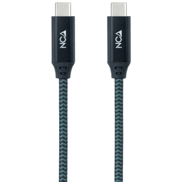 Cable USB 3.2 Tipo-C Nanocable 10.01.4301-L150-COMB/ USB Tipo-C Macho - USB Tipo-C Macho/ Hasta 100W/ 1.5m/ Gris y Negro