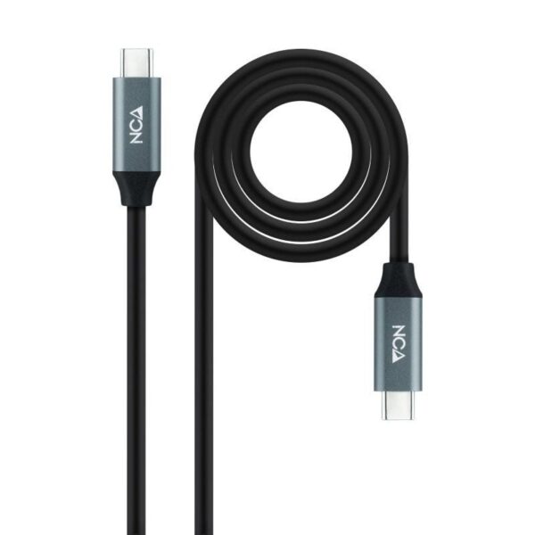 art_nan-cab20102001204301_2 Cable USB 3.2 Tipo-C Nanocable 10.01.4301 5A 100W/ USB Tipo-C Macho - USB Tipo-C Macho/ 1m/ Gris y Negro
