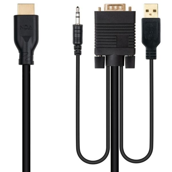 art_nan-cab20102015204612_1 Cable Conversor Nanocable 10.15.4612/ HDMI Macho - VGA Macho/ Jack 3.5 Macho/ USB Macho/ 1.8m/ Negro