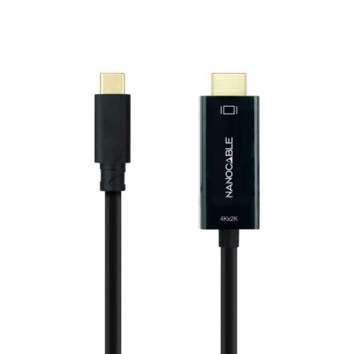 art_nan-cab20102015205133_1-1 Cable Conversor Nanocable 10.15.5133/ USB Tipo-C Macho - HDMI Macho/ 3m/ Negro