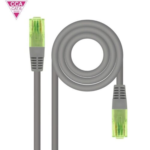 art_nan-cab20102020201400-l25_1-1 Cable de Red RJ45 UTP Nanocable 10.20.1400-L25 Cat.6/ 25cm/ Gris