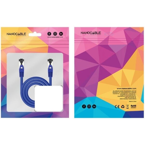 Cable de Red RJ45 SSTP Nanocable 10.20.2000-BL Cat.8.1/ 50cm/ Azul