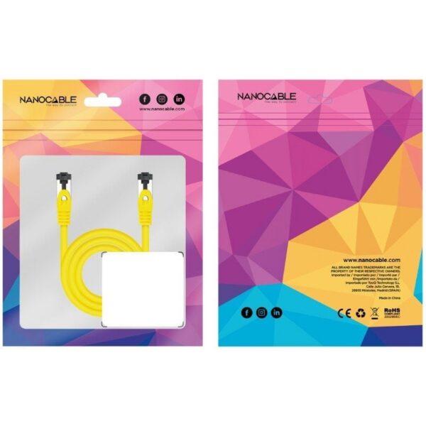 art_nan-cab20102020202000-l25-y_2 Cable de Red RJ45 SSTP Nanocable 10.20.2000-L25-Y Cat.8.1/ 25cm/ Amarillo