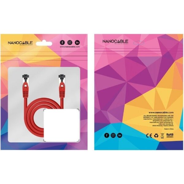 art_nan-cab20102020202000-l30-r_2 Cable de Red RJ45 SSTP Nanocable 10.20.2000-L30-R Cat.8.1/ 30cm/ Rojo