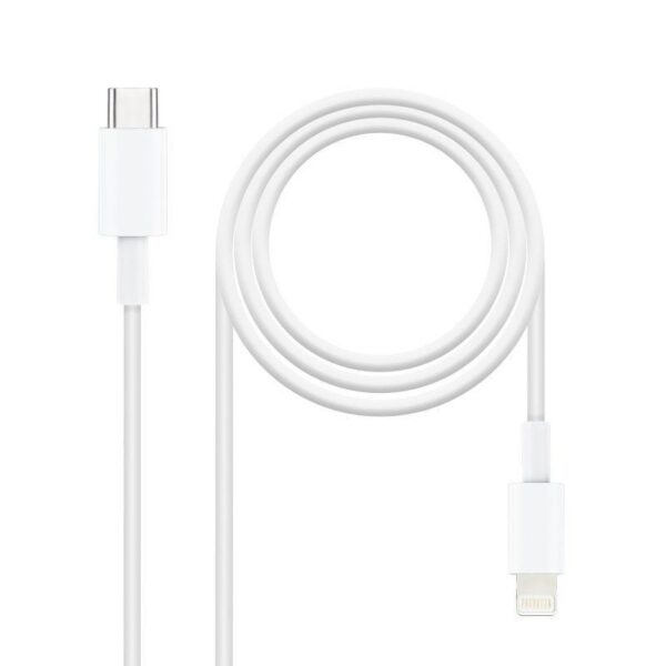 art_nan-cab20ligh20102010200602_1-1 Cable USB 2.0 Tipo-C Lightning Nanocable 10.10.0602/ USB Tipo-C Macho - Lightning Macho/ 2m/ Blanco