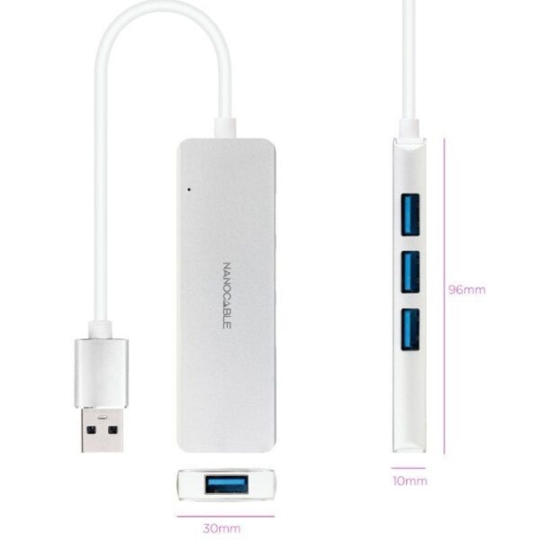 art_nan-hub20102016204602_2 Hub USB 3.0 Nanocable 10.16.4602/ 4xUSB/ Gris