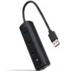 Hub USB 3.0 Nanocable 10.16.4604/ 3xUSB/ 1xRJ45/ Negro