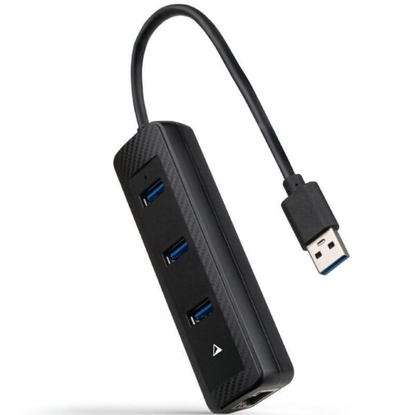 Hub USB 3.0 Nanocable 10.16.4604/ 3xUSB/ 1xRJ45/ Negro