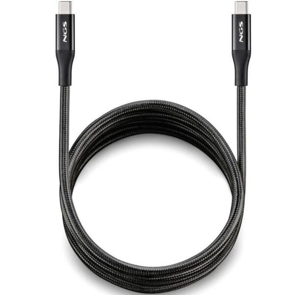 art_ngs-cab20knot20240w-2_1-1 Cable USB 4.0 Tipo-C NGS KNOT/ USB Tipo-C Macho - USB Tipo-C Macho/ Hasta 240W/ 40Gbps/ 2m/ Negro